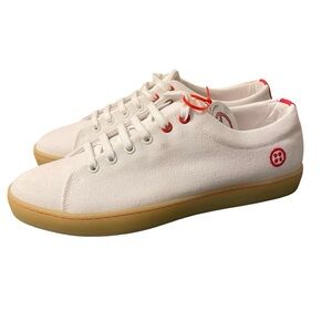 JAK White & Red Limited Edition Vegan Canvas Tennis Shoes Sneakers Size 8.5